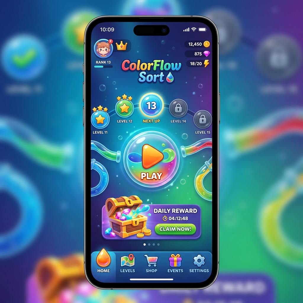 ColorFlow Sort Home Screen