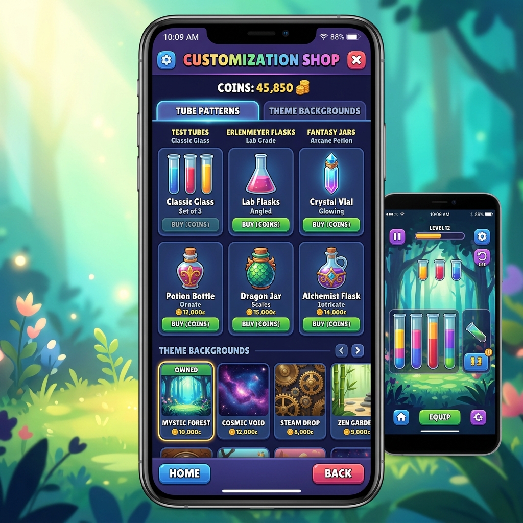 ColorFlow Sort Shop Customization